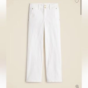 NWT! J. Crew Women's Petite slim-wide white jean with stacked buttons. Size 26